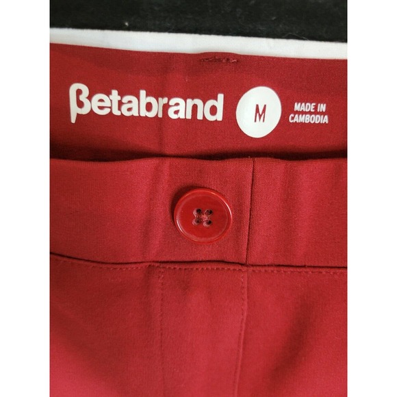 Betabrand Cherry Red Straight Leg Pant Size Medium Pull on Yoga Business Pant - Picture 2 of 4